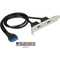 DELOCK 84836 - Placa ranurada USB 3.0 interna > 2 USB 3.0-A externa