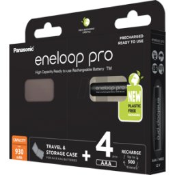 PANASONIC ENELOOP P 4XAAAB - Eneloop PRO, batería NiMH, AAA (Micro), 930 mAh, paquete
