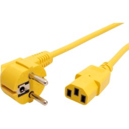 ROLINE NKSK 200 GE - Cable de red, conector con toma de tierra, rosca, 1,8 m, amarill