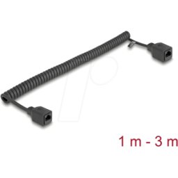 DELOCK 90673 - Cable espiral RJ45 hembra a conector hembra Cat.5e de 1 m a 3 m