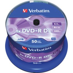 VERBATIM 43758 - DVD+R 8,5 GB de doble capa, husillo de 50 unidades