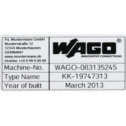 WAGO 210-804 - Placas de características, para impresora inteligente, si