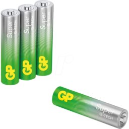 GP-BATTERIES GP S4 AAA - Super, batería alcalina, AAA (Micro), paquete de 4