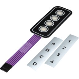 APEM FTAC 3533 - Teclado de membrana, 1x4, 30V, 2x insertos