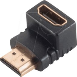 SHIVERPEAKS SHVP BS77407 - Adaptador HDMI macho < Conector HDMI hembra acodado abajo, ba&nt