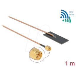 DELOCK 12610 - Conector SMA de antena WLAN - PCB interno 1,2 dBi de 1 m RG-178