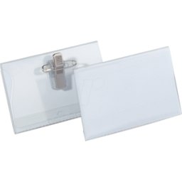 DURABLE 810119 - Placa de nombre, 54x90 mm, pinza combinada, 50 unidades