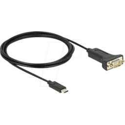 DELOCK 64196 - Cable adaptador USB C a RS232, con tuercas, 2,0 m