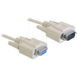 DELOCK 84064 - Cable serie, SUB-D 9, conector macho/conector hembra, 2 m