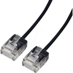 ROLINE 21154460 - Cable de remiendo, CAT.6a, UTP, SLIM, negro, 0,5 m..