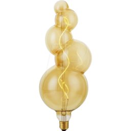SCHIEFER LIGHTING SCHI LX023911305 - Lámpara LED E27, 4 W, 200 lm, 2000 K, oro, Filamento, reg