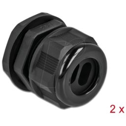 DELOCK 60393 - Unión roscada para cables PG21 para 2 cables planos, sw,