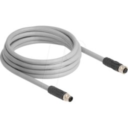 DELOCK 80540 - Cable M12 codificado en L de 5 clavijas macho a hembra PUR adecu