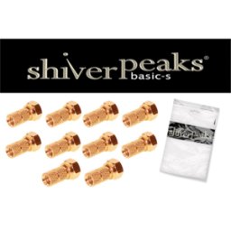 SHIVERPEAKS SHVP 85006-10AG - F-plug, 6,0 chapado en oro, con tuerca grande, 10 piezas