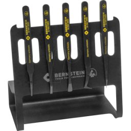 BERNSTEIN BERN 5 090 V - Juego de pinzas de plástico, 5 piezas, ESD, con soporte p