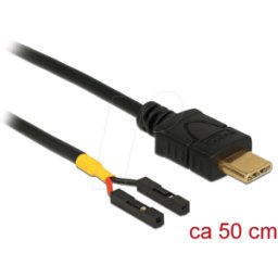DELOCK 85473 - Cable USB tipo C 2.0 macho > 2 tomas de poste individuales, 50 c