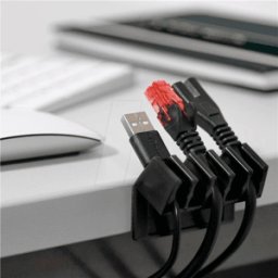 GOOBAY 70433 - Cable Management 5 ranuras, juego de 2 negro
