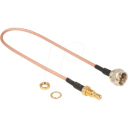 DELOCK 13025 - Cable de antena RF, conector F > conector hembra SMB, 25 cm