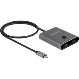 DELOCK 11500 - USB 3.0 Switch 2 puertos USB-C, bidireccional, 8K 60 Hz