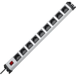 KOPP PVERSAL 9 - Tira de toma, Premium-Line, 9 vías, 1,4 m, plata
