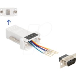 DELOCK 67073 - D-Sub de 9 clavijas > toma RJ12 Juego de montaje, blanco