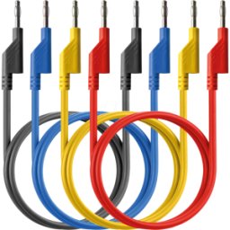 PEAKTECH 7047 - Cables de prueba, 0,50 m, apilables, juego de 4