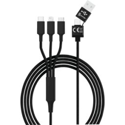 SMRTER HYDRA ULT BK - Cable de carga, USB/USB-C -> micro USB, Lightning & USB T