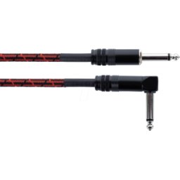 CORDIAL EI 5 PR-TW-RD - Cable de audio, conector mono de 6,3 mm, textil negro/rojo, en &