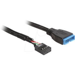 DELOCK 83281 - Conector macho de poste USB 3.0 a conector hembra de poste USB 2