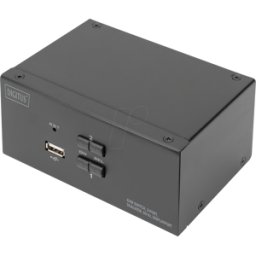 DIGITUS DS-12862 - Conmutador KVM, 2 puertos, DisplayPort, pantalla doble