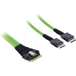 DELOCK 82195 - Cable PCIe 4.0 Slim SAS SFF-8654 8i a 2 x OCuLink SFF-8611 4i, 0