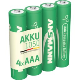 ANSMANN ANS NH 4X1000 - Batería NiMH, AAA (Micro), 1000 mAh, paquete de 4
