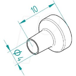ERSA 0472BR - Tobera de aire caliente 0472BR, 4,0 mm, recta