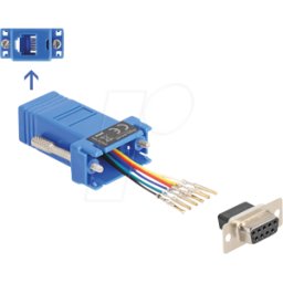 DELOCK 67080 - D-Sub de 9 clavijas > toma RJ12 Juego de montaje, azul