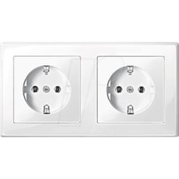 MERTEN EL ME DSD SET - M-SMART, toma de corriente doble, blanco polar, brillante
