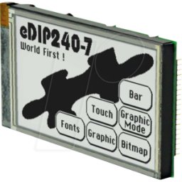 DISPLAY VISIONS LCD EDIP240J7LWT - Pantalla LCD, 240x128 píxeles, bw-ws positivo, táctil