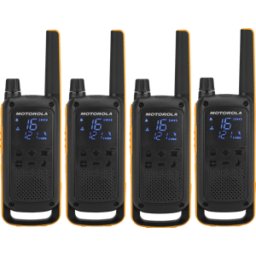 MOTOROLA T82EQ - Radio PMR, juego de 4, IPX4, naranja/negro