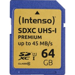 INTENSO 3421490 - Tarjeta de memoria SDXC de 64 GB, Intensiso Class 10 - UHS-1
