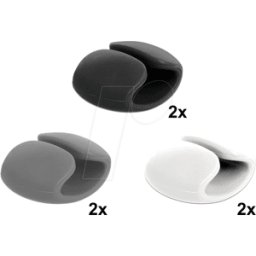 DELOCK 18302 - Juego de portacables de 6 unidades