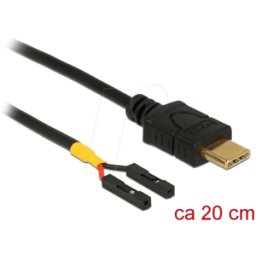 DELOCK 85395 - Cable USB tipo C 2.0 macho > 2 tomas de poste individuales, 20 c