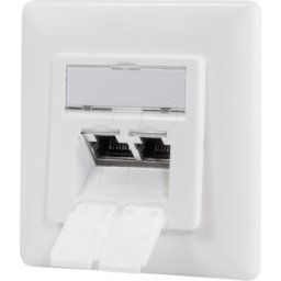 LOGILINK NP0127 - Toma de red empotrable Cat.6A 2x RJ45 apantallada, señal