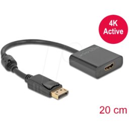 DELOCK 63585 - Adaptador DisplayPort, DP 1.2 macho a HDMI hembra