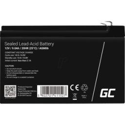 GREEN CELL GC AGM06 9AH - Batería de plomo-vellón, AGM, 12V, 9 Ah