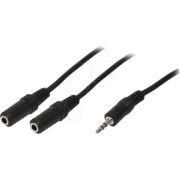 LOGILINK CA1046 - Cable de audio, conector jack de 3 patillas de 3,5 mm a 2 adapta