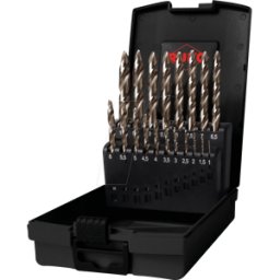 RUKO 259214ERO - Juego de taladro espiral UC FLOWSTEP TIP, HSSE-Co 5, 19 piezas