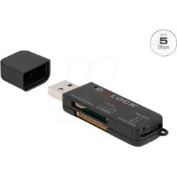 DELOCK 91757 - Lector de tarjetas, externo, USB 3.2 Gen1, tipo a, 3 en 1