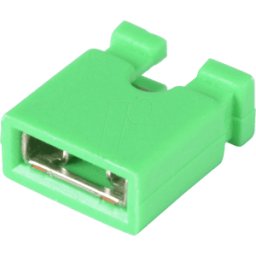 FREI JUMPER 2,54 GN - Puente de cortocircuito, verde, RM 2,54, bañado en oro