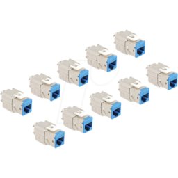 DELOCK 88113 - Keystone RJ45 hembra a LSA Cat.6A azul juego 10 piezas