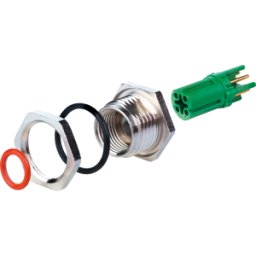 METZ CONNECT MC MMT371A115-01 - Conector hembra M12, 4 polos, recto, montaje en pared trasera, p