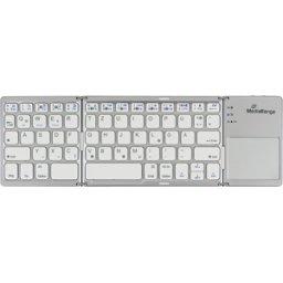 MEDIARANGE MR OS133 - Teclado, Bluetooth, USB, touchpad, plegable, plata